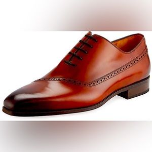 NIB Magnanni ‘Guadiana’ Asymmetric Dual-Tone Brogue Lace-Up Oxfords 10.5 $495.00